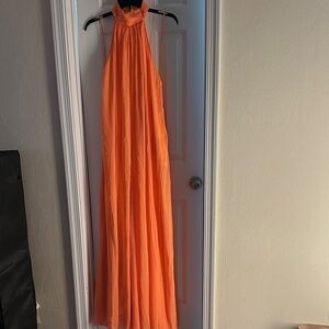 Women's Orange Wide Leg Jumpsuit